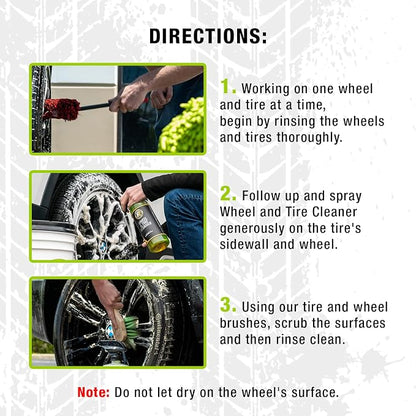 ExoForma Wheel & Tire Cleaner - Removes Built-Up Brake Dust, Dirt & Grime - Improves Dressing Performance - 2-in-1 Formula - Chosen by Pros (16 FL Oz)