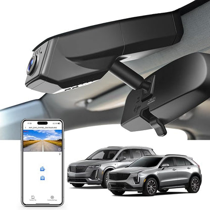 Mangoal 4K Dash Cam Custom fit for Cadillac XT5 2017-2019 (Model B), UHD 2160P Video, WiFi, App, Loop Recording, GPS, 64GB Card