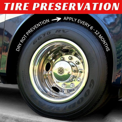 RENEW PROTECT - SATN, Lasts Months - Years, Tire & Trim Treatment, Low - Mid Shine, Floor Mat- RV- 100% Motorcycle-Safe, Ceramic-Hybrid Protectant, Wash-Proof, 5 min Dry-Seal 16oz