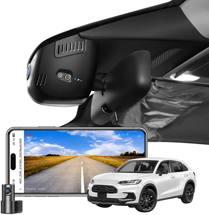 Mangoal Front 4K & Rear 1080p Dash Cam Custom fit for Honda HRV Gen3 RU 2023-2026(Model B), Integrated OEM Look, UHD 2160P Video, WiFi & App, GPS, 128GB Card