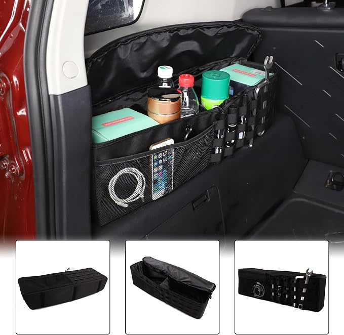 Aunginsy Car Trunk Organizer Compatible with Toyota FJ Cruiser 2007-2021+, 1PCS Left Side Trunk Storage Bag Backseat Hanging Storage Multi-Compartment Oxford Cloth Space Saving Interior Accessories