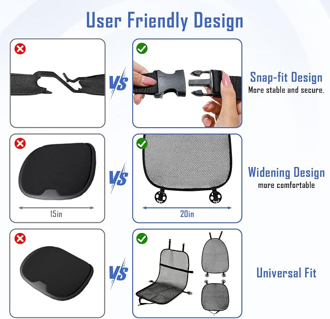 3D Air Mesh Summer Cool Seat Cushion Pad Set, Split-Type, Black | Ventilated Cooling Seat Cushion Pad Cover for Car Seat, Home Office Chairs, Wheelchairs