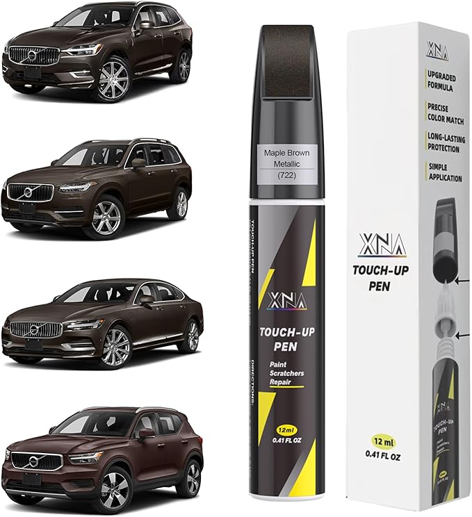 XNA Maple Brown Metallic(722) for Volvo Touch Up Paint, Car Scratch Remover for Nicks and Chips Repair, 2-In-1 Quick & Easy Fix Car Scratch Repair Kit with Exact Color-Matched