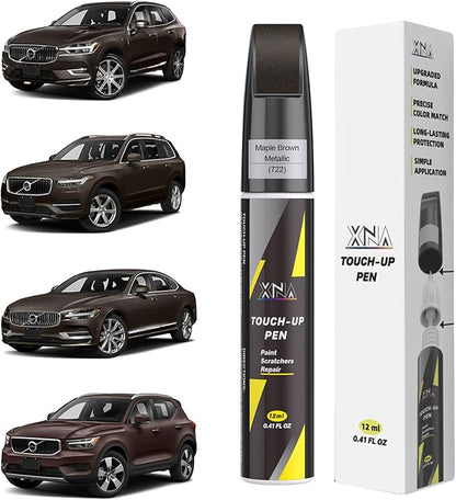 XNA Maple Brown Metallic(722) for Volvo Touch Up Paint, Car Scratch Remover for Nicks and Chips Repair, 2-In-1 Quick & Easy Fix Car Scratch Repair Kit with Exact Color-Matched