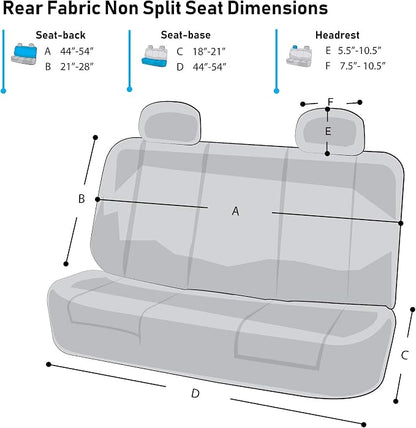 FH Group Automotive Rear Car Seat Covers for SUV, Trucks, Sedan and More - Universal Fit Front High Back & Rear Solid Bench Design Interior Accessories - 3D Mesh Fabric Center Panel - Gray