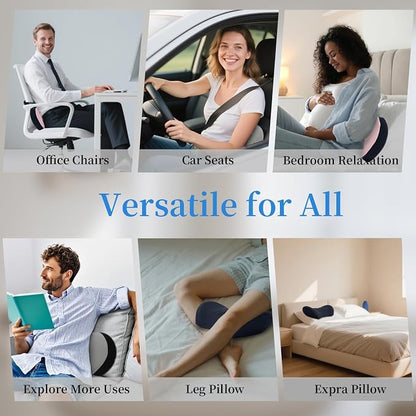 Lumbar Support Pillow for Office Chair - Lumbar Pillow for Car - Ergonomic Lumbar Support Pillow for Car Back Support Cushion