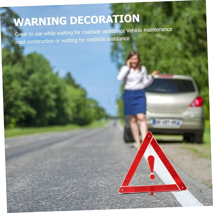2pcs Car Warning Sign Safety Triangle Car Warning Triangle for Road Safety Kit and Easy to Use