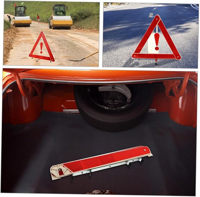 LIFKOME 3pcs Reflective Emergency Warning Triangle Set Foldable Roadside Safety Triangles for Vehicles Truck Car High Visibility Reflective Safety Signs