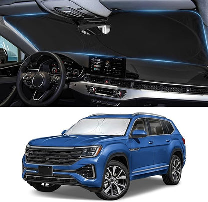 Sun Shade for Volkswagen Atlas 2018-2024 2025 2026 Windshield Sunshade for VW Atlas Cross Sport Accessories Front Window Shield Windshield Cover Sun Visor Protector