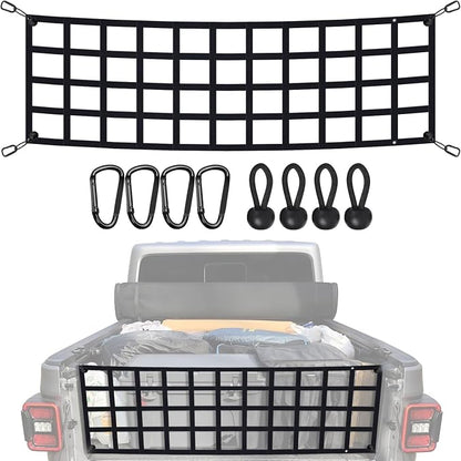 Tailgate Net for Most Mid Size Truck - Cargo Net Compatible with Ford, Chevy, Dodge,Ram etc - Tail Gate Extender Nets for Pickup Truck Bed (50'' x 15'')