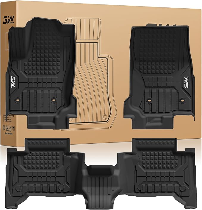 3W Floor Mats Fit for Toyota 4 Runner 2025 2026(Only Fit Hybrid), TPE All Weather Custom Fit Floor Liner for 4Runner Accessories 1st and 2nd Row Full Set Car Mats Easy Clean, Black