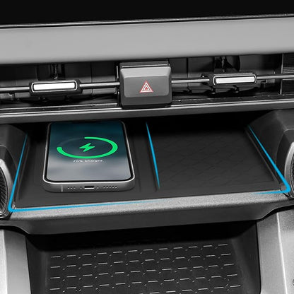 3PCS Center Console Organizer Compatible with Toyota 2026 RAV4 LE SE XLE XSE Limited Hybrid Accessories Wireless Charging Anti-Slip Mat Glove Box Storage Center Console Tray Liner