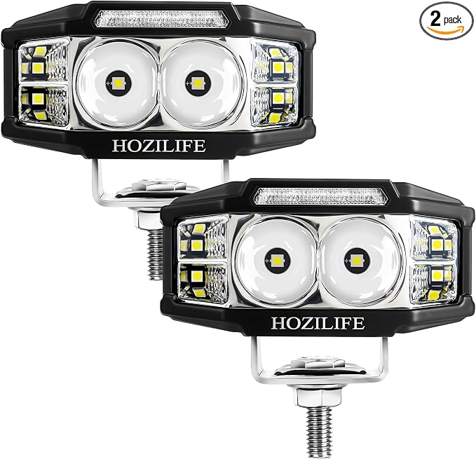 3 Inch LED Pods, 2PCS 40W 12V Flood Spot Ditch Lights Offroad Driving Fog LED Work Light for Truck ATV UTV Motorcycle (HZ1126-DRL)
