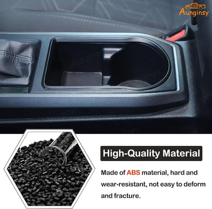Aunginsy Car Gear Shift Panel Cup Holder Trim Ring Compatible with Toyota Tacoma 2016-2023 Truck Center Console Gear Shifter Cup Holder Panel Decorative Frame Protection Cover ABS Interior Accessories
