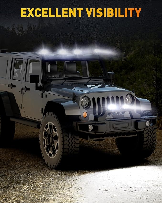 NAOEVO 6 Inch LED Light Bar, 50W 4000LM LED Fog Lights, Spot & Flood Combo for Trucks, Cars, Boat, ATV, UTV, 2 Pcs (White)
