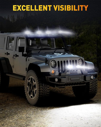 NAOEVO 6 Inch LED Light Bar, 50W 4000LM LED Fog Lights, Spot & Flood Combo for Trucks, Cars, Boat, ATV, UTV, 2 Pcs (White)