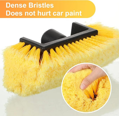 Tanlade 2 Pcs Car Wash Brush Head with Soft Detailing Bristle Flow Through Car Cleaning Brush Exterior Wash Equipment for Auto Truck RV Boat Camper(10 Inch,Yellow)
