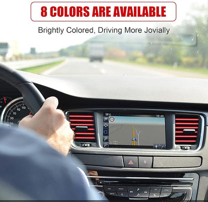 20 Pieces Universal Car Auto Air Conditioner Vent Outlet Trim Strip, Waterproof Flexible Shiny Auto Car Vent Interior Accessories for All Air Vent Outlet (20PCS - Red)