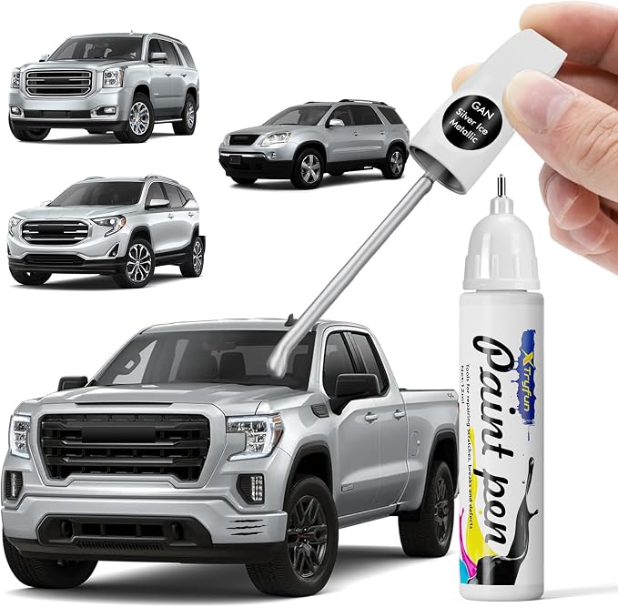 Silver Ice/Quicksilver GAN/WA636R/17 Touch Up Paint Compatible with GMC, DIY Car Paint Scratch Repair, Automotive Paints, Quick & Easy Fix Scratch Repair for Sierra/Terrain/Yukon/Acadia/Canyon