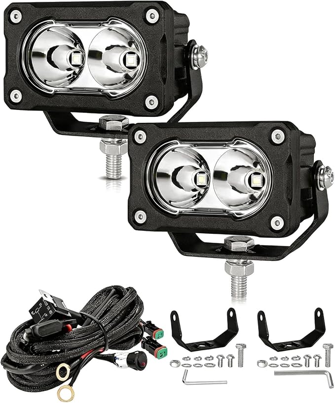 2PCS 3 Inch LED Pod Lights 40W Small Surron Driving Lights | Spot Beam Off Road 4x4 CREE Ditch Lights Super Bright Work Light Cube LED Bumper Lights Fog Light for Truck ATV Motorcycle