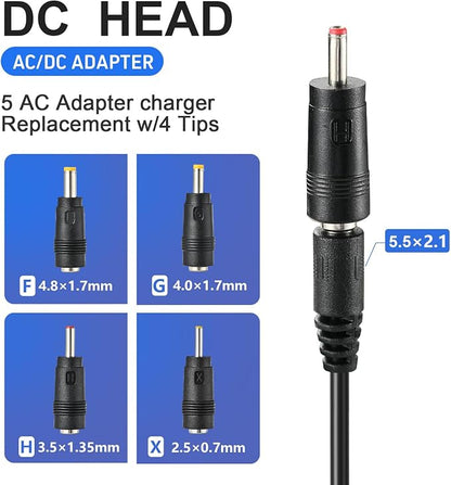 15V 1A~1.5A Adapter Charger Charging Cable Cord for Peak 450A 500A 600A 800A 1000A Auto Battery Booster Jump Starter, Compatible Beatit,Tacklife,Gooloo & More Portable Car Jump Starter