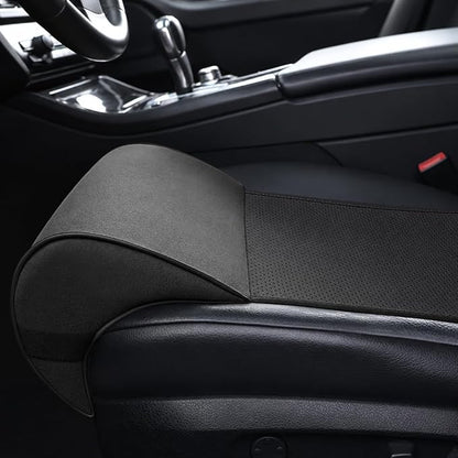JUPENG Car Seat Leg Extender Cushion, Memory Foam Under Thigh Leg Support Pillow with Strap, Non-Slip Base & Removable Washable Cover for Driver Seat and Office Chair, Universal Comfort Pad(Black)