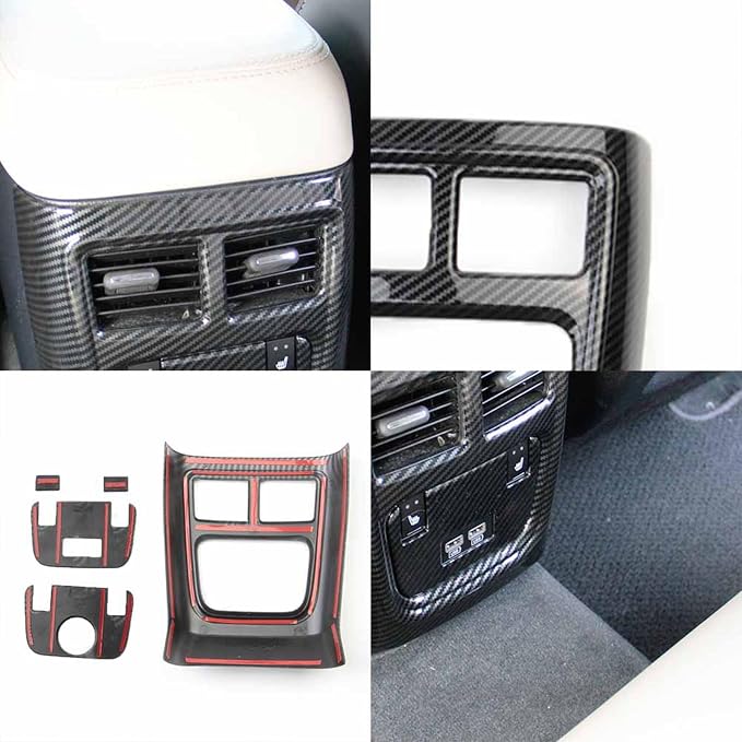 Crosselec Carbon Fiber Rear Armrest box A/C Outlet Vent Trim for Dodge Charger 2011+/Chrysler 300 2015-2021
