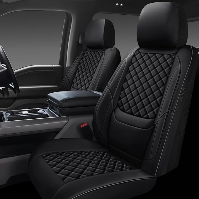 Full Coverage Leather Car Seat Covers Front Pair,Waterproof Seat Covers for Cars,SUVs Trucks, Car Seat Cushion,Car Seat Protector with 2 Seats