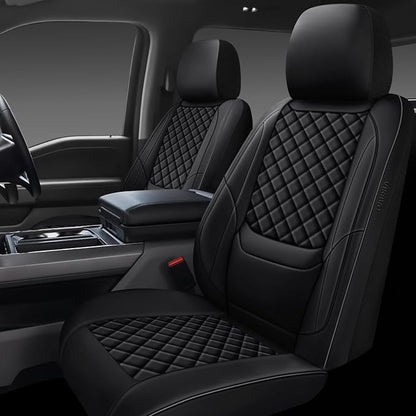 Full Coverage Leather Car Seat Covers Front Pair,Waterproof Seat Covers for Cars,SUVs Trucks, Car Seat Cushion,Car Seat Protector with 2 Seats