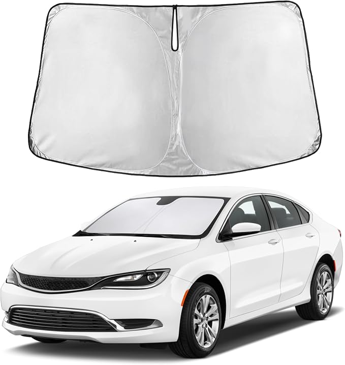 EcoNour Windshield Sunshade Compatible for Chrysler 200 2011-2016 2017 2018, Sun Visor for Front Windshield & Window Sun Shade Cover, UV Heat Blocker & Protector, Car Accessories