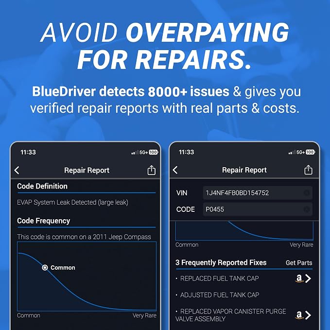 BlueDriver Pro Next Gen OBD2 Scanner – No Subscription, Bluetooth Car Code Reader for iPhone & Android – Diagnose 8000+ Issues, ABS SRS TPMS, Repair Reports, Vehicles 1996+