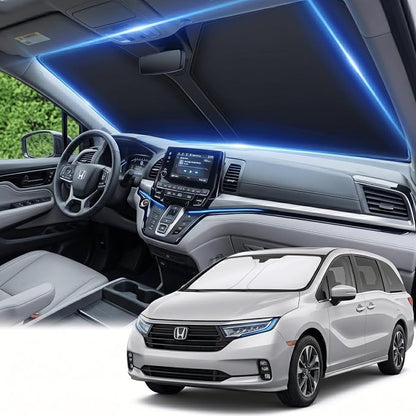 for 2018-2024 2025 2026 Honda Odyssey Windshield Sun Shade Front Window Shade Custom Fit Odyssey Accessories Sun Visor Foldable Shade Blocks UV Rays Summer Must Have Car Accessories