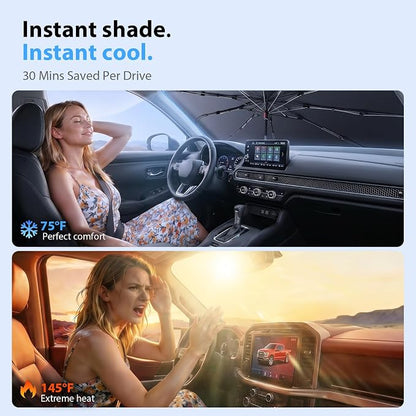 2026 Upgraded Windshield Sun Shade Umbrella for Honda HR-V [Precision Custom Fit, Superior UV & Heat Block] Cooling Tech Fabric, Durable Foldable with Storage Bag, Fits 2016-2026