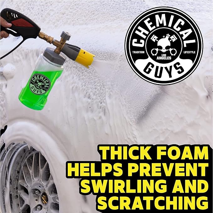 Chemical Guys Big Mouth Max Release Foam Cannon - Foam Cannon for Pressure Washer for Car Wash, Home Cleaning, and Boat Wash with 34 oz Bottle