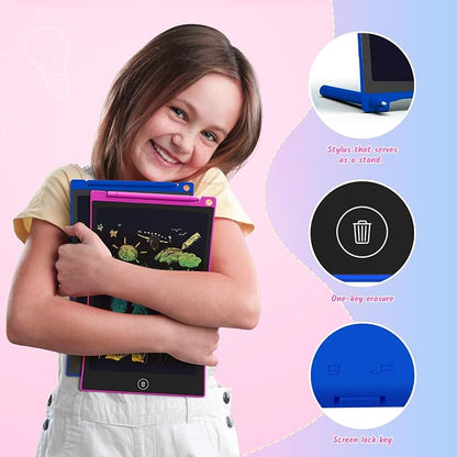TECJOE 10 Inch 2 Pack LCD Writing Tablet, Colorful Doodle Board Drawing Tablet for Kids, Kids Travel Learning Toys Christmas Birthday Gifts for 3 4 5 6 7 8 Year Old Boys and Girls Toddlers