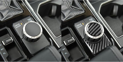 NVCNX Real Premium Carbon Fiber for Toyota Tundra 2022-2026 / Sequoia 2023-2026 2024 2025 Car Center Console Drive Mode Knob Cover Interior Trim Accessories Thick Overlay Sticker Decal 2PCs