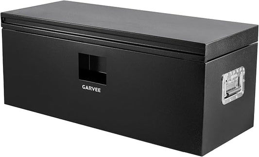 Garvee 36 Inch Black Steel Truck Bed Tool Box, Trailer Tongue Box, Truck Storage Organizer Tool Chest For Truck Bed, RV, Trailer