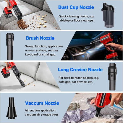 Cordless Handheld Vacuum Cleaner for Milwaukee 18V Battery: 3-Speed Modes Portable Vacuum with 20kPa 105AW Powerful Suction for Car, Pet Hair, Home Cleaning (Tool Only)
