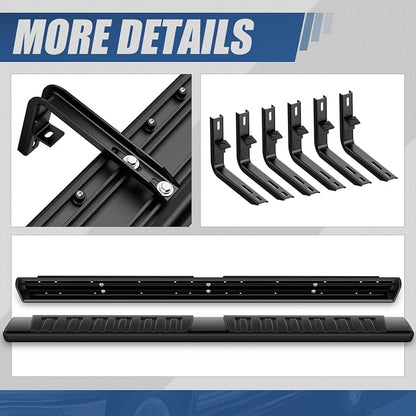 Auto Dynasty 6.75" Running Boards Compatible with 2015-2025 Chevy Colorado GMC Canyon Extended Cab, Stainless Steel Nerf Bars, Polished Black Step Bars