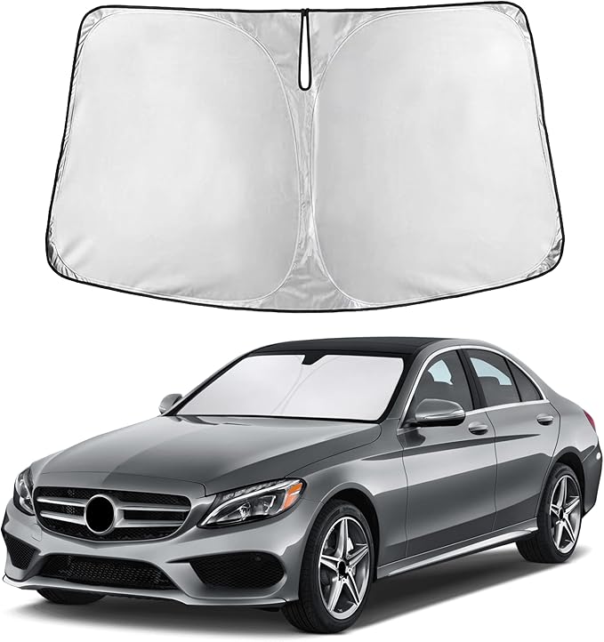 EcoNour Windshield Sunshade Compatible for Mercedes Benz S Class 2015-2023 2024 2025, Sun Visor for Front Windshield & Window Sun Shade Cover, UV Heat Blocker & Protector, Car Accessories