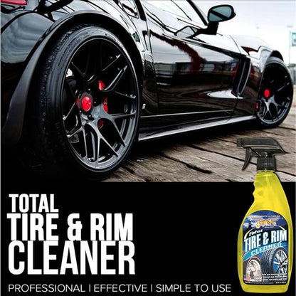 Gliptone Total Tire and Rim Cleaner Spray, 22 Fl Oz, Safe for Clear-Coated & Painted Rims, Black & White Wall Tires, Spray-On, Hose-Off, Preps Tires for Shine, Professional Strength Formula