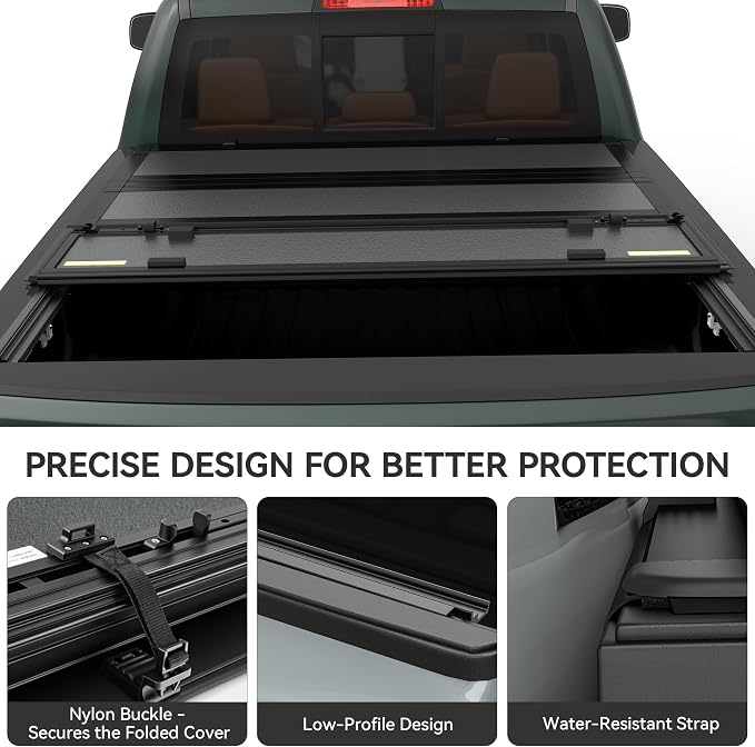AUTOSAVER88 Low-Profile Hard Quad Fold Truck Bed Tonneau Cover Fit for Chevy Colorado/GMC Canyon 2015-2026 with 5.2ft Bed