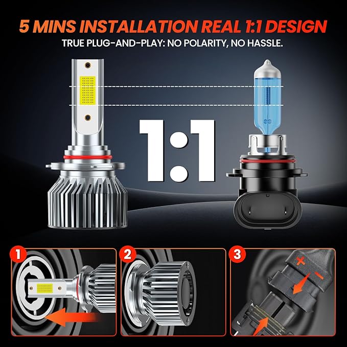 Compatible For Honda Civic 2006-2015 Driving Light Bulb,600% Brightness High Low Beam Fog Light Bulbs Combo,Plug and Play,6500K White Bulbs,IP68 6pcs
