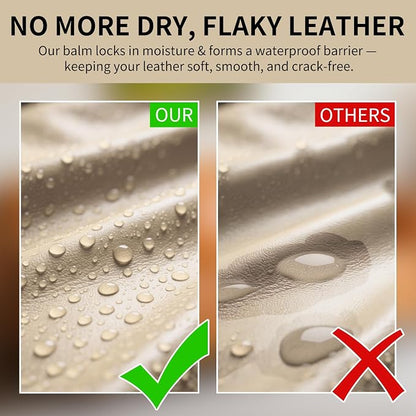 Leather Recoloring Balm with 100ml Mink Oil, Beige Leather Repair Kit and Scratch Remover for Furniture, Car Seats, Sofas, Dye & Restorer for Couches, Vinyl, PU, Faux