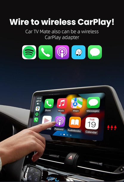OTTOCAST Car TV Mate Pro & Wireless Carplay Adapter 2-in-1, Fire TV Stick Converter for Car - Plug & Play, Stable Fast, No Latency