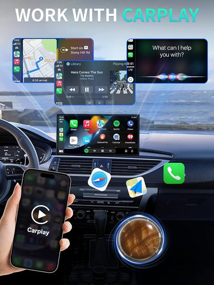 Tiger Eye Wireless CarPlay Adapter for Apple CarPlay & Andriod Auto with Car Aroma Diffuser, Connection for Convert Wired to Wireless