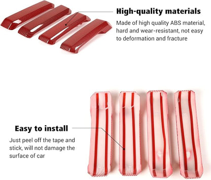 Voodonala Inner Door Handle Covers Trim for Ford F150 2015 2016 2017 2018 2019 2020(Red Carbon Color)