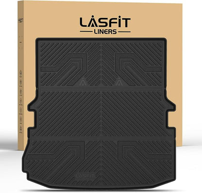 LASFIT Cargo Mat for Ford Explorer 2011-2019 Trunk & Backrest Liner, Custom Fit All Weather Protector TPE One-Piece Design Easy Installation Trunk with Seatback Mat Accessories, 1pc Black