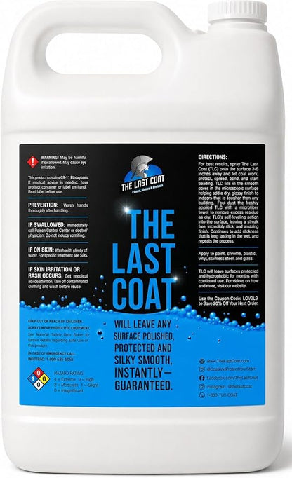 The Last Coat Ceramic Coating Spray & Sio2 Based Car Wax - Hydrophobic Formula and Uv Protectant Wax for Car, Also Long Lasting Coat, Ceramic Spray 128(Oz)