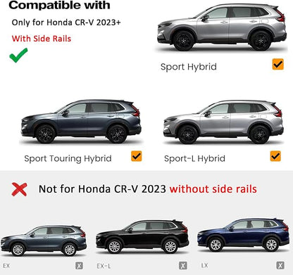 220lbs Roof Racks Cross Bars, Compatible with Honda CRV CR-V 2023 2024 2025 (Only for Side Rails), Heavy Duty Aluminum Roof Rails Crossbars Rooftop Luggage Racks Carrier Snowboard Skiboard Black